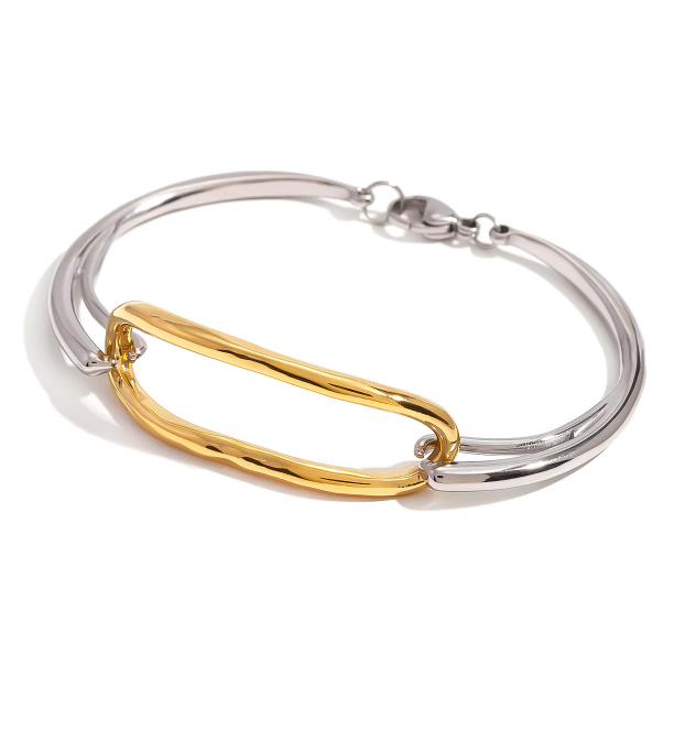 Pulseira Cartagena dourada e prateada